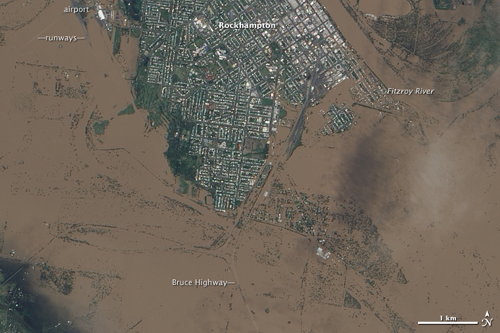 satellite images of qld floods
